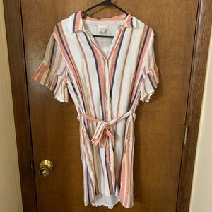 Francesca’s Striped Shirt Dress